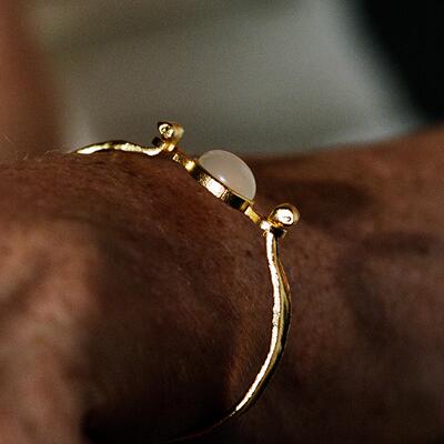 原创设计黑玛瑙白水晶复古