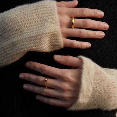 ABOAB SURROUND系列 Hug戒指 原创设计 简约 极简  手工肌理