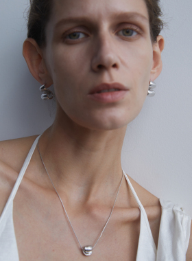 ABOAB925银厚镀金手工肌理项链