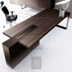 轻奢实木胡桃木办公桌定制 新款 老板桌总裁桌 现代简约一字板书桌