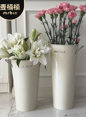 麦桶桶醒花桶家用深水大号花店专用花筒花瓶鲜花桶插花桶北欧法式