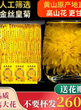 菊花茶枸杞菊花茶大朵黄山金丝皇菊特一朵正品官方包装非去火胎菊