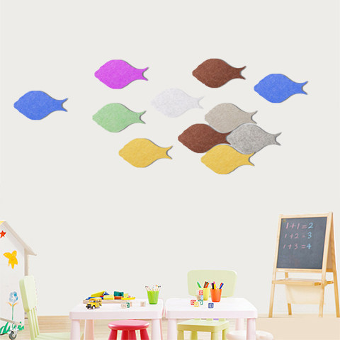 创意鱼群隔音板吸音毛毡墙贴留言板照片墙软木板公告栏作品展示板