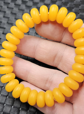 荧光浮盐水蜜蜡平安扣手链