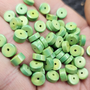 菱镁矿仿绿松石隔片直切玉扣算盘珠仿养素散珠俏色高瓷隔片隔珠
