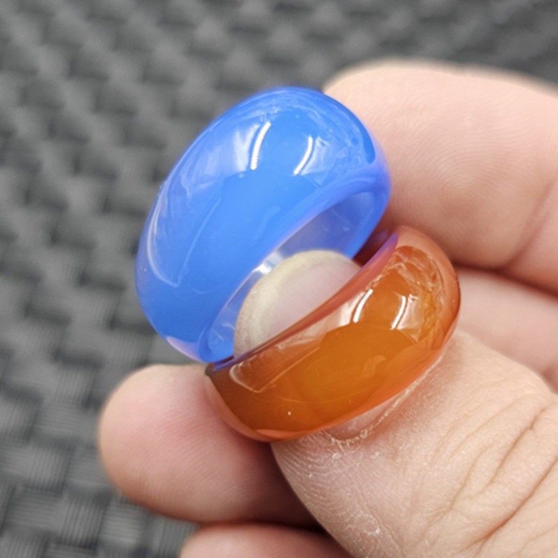 冰种红玛瑙水滴玉石戒指