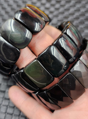 黑曜石平安无事牌玉石手链