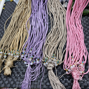 可调节挂件绳白色圆珠顶珠吊坠绳翠玉和田玉挂件配件绳玉线绳子