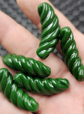 仿翡翠玉干青螺纹弯管路路通