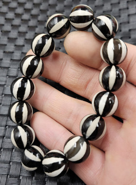 黑白玛瑙南瓜珠玉石手链