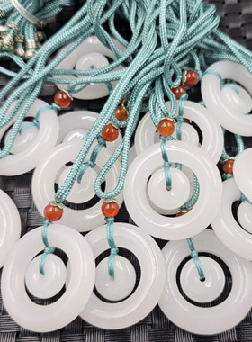 新疆和田白玉平安扣玉石挂件羊