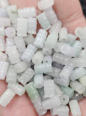 包邮翠玉巴山料竹节玉石散珠
