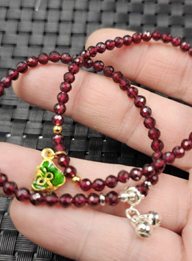 包石榴石切面玉石手链多棱小号