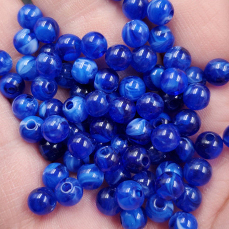 饰品散珠仿蜜蜡圆珠散珠宝蓝色蜜蜡散珠8毫米特色散珠配件珠子