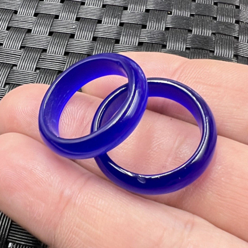 玉石戒指冰种猫眼石戒指宝蓝色猫眼石戒指饰品戒指玉手饰玉指环