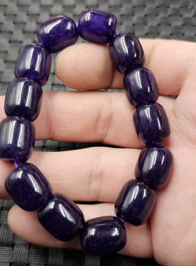 紫色路路通玉石手链石英岩玉