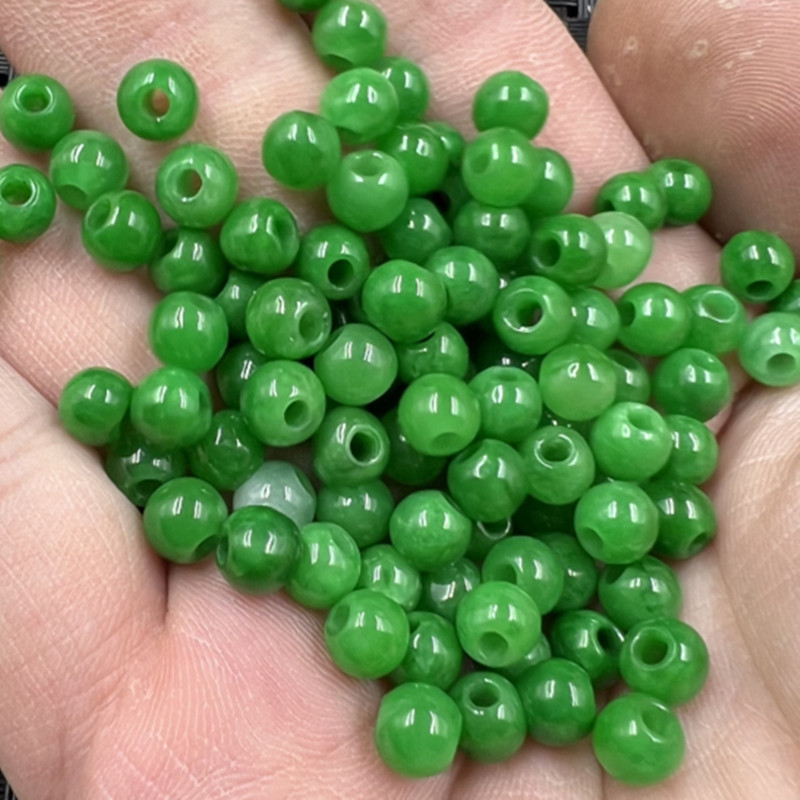 翠玉干青大孔散珠配件珠