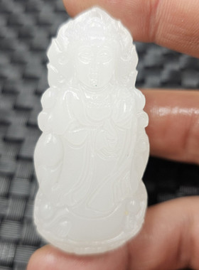 新疆和田白玉观音玉石挂件