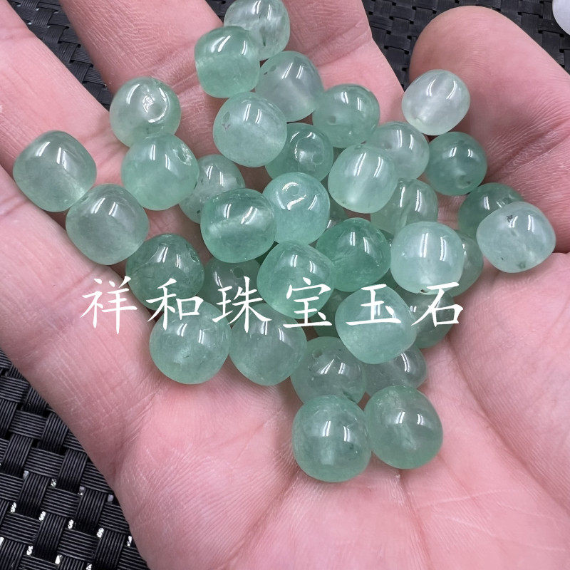 玉石散珠优化东陵玉桶珠散珠石英岩玉10毫米老型珠散珠特色手链珠