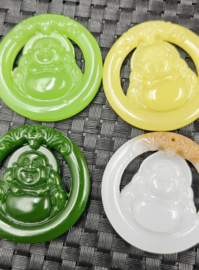 仿新疆和田玉白玉佛仿玉石挂件