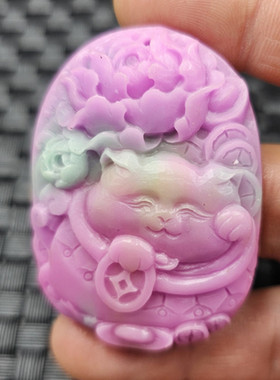 仿盐源玛瑙猫咪仿玉石挂件