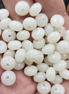 白玉菩提根玉扣算盘珠散珠