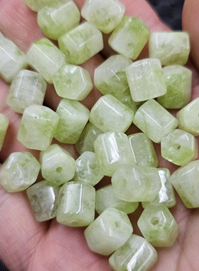 橄榄绿六棱珠路路通玉石散珠
