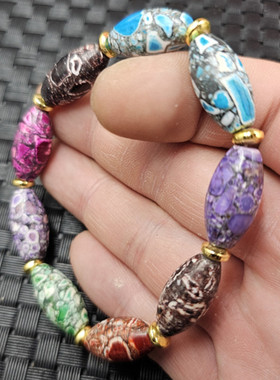 优化玛瑙路路通玉石手链彩色