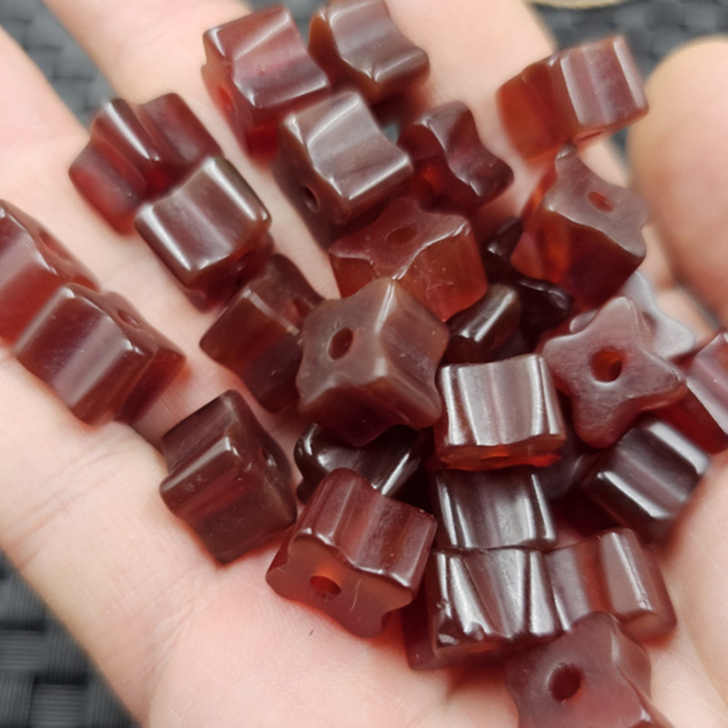 红玛瑙方形路路通玉石散珠仿古玛瑙桶珠手链项链饰品配件手工玉珠