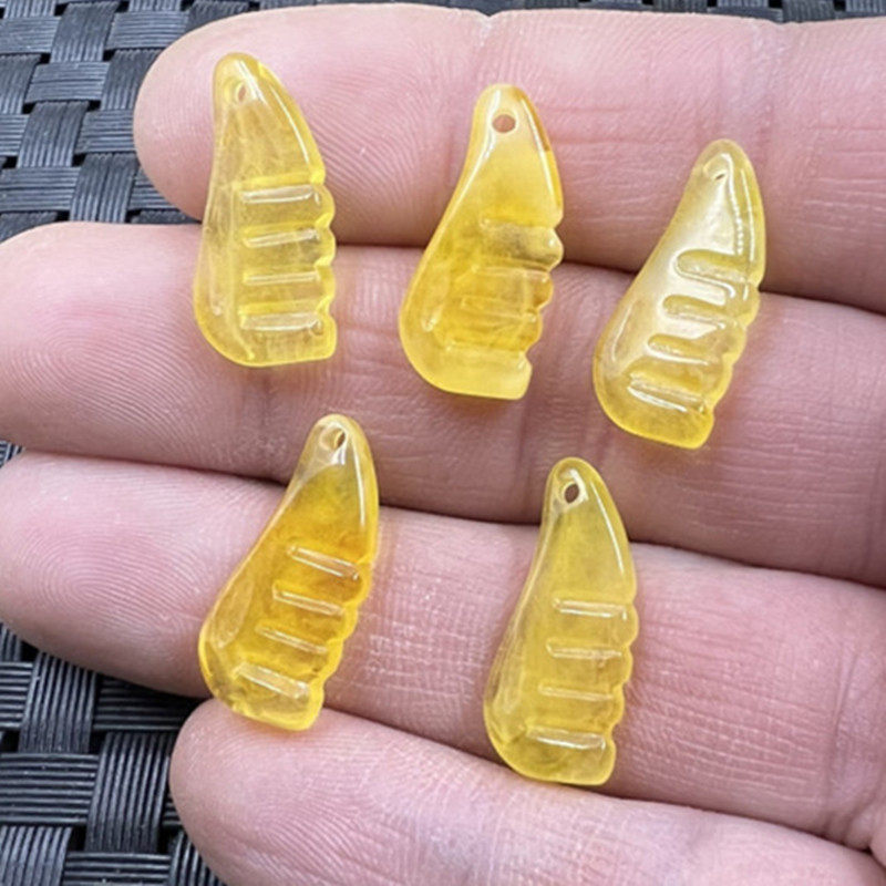 荧光浮盐水蜜蜡梳子挂件二代蜜蜡树脂手链吊坠鸡油黄耳环吊坠配件
