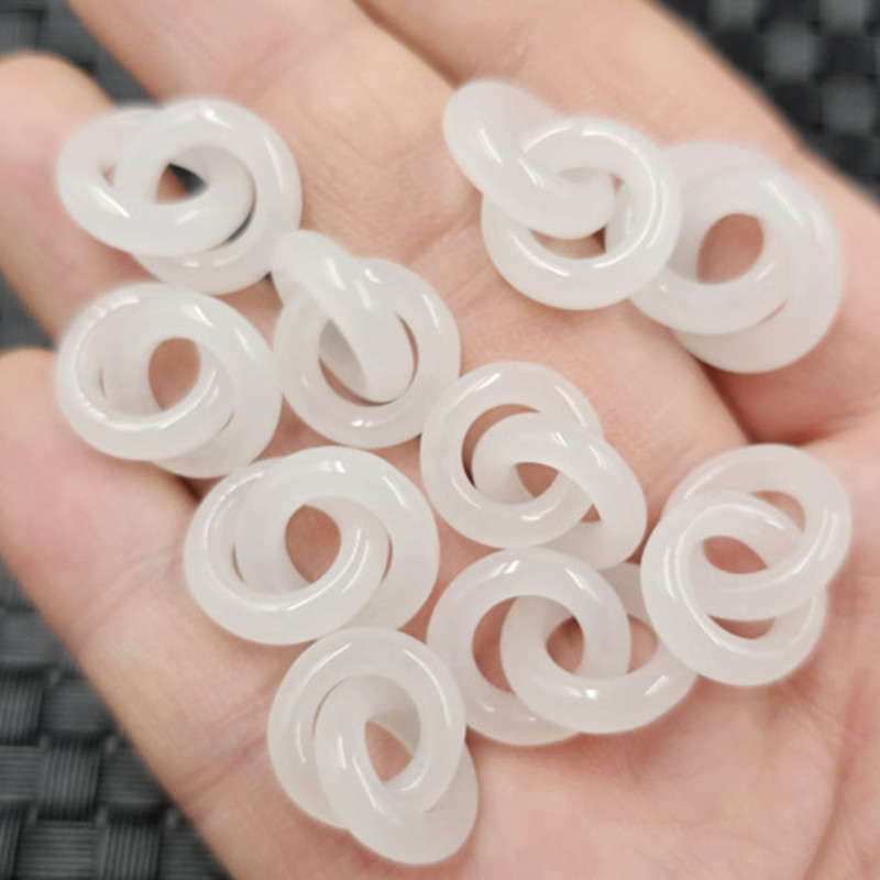 新疆和田白玉套环玉石挂件金丝玉项链手链耳环吊坠玉扣发簪配饰