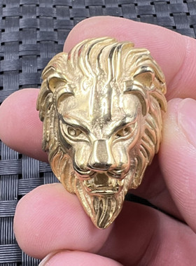 金色狮子头戒指活口手饰指环