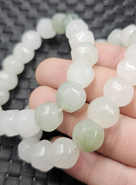 包邮天山翠多棱珠子玉石手链