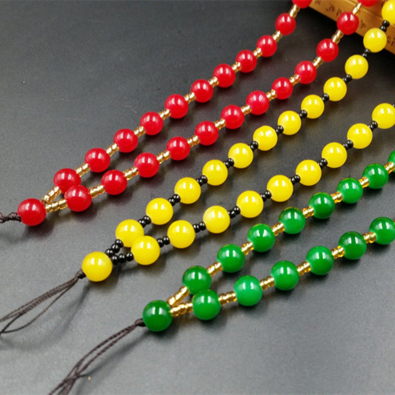 新款仿黄龙玉圆珠挂件绳仿碧玉圆珠吊坠绳8毫米圆珠毛衣链玉绳