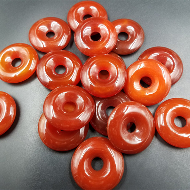 高档精美 天然玉石a货红玛瑙平安扣挂件 鸡血红玛瑙吊坠厂家直销