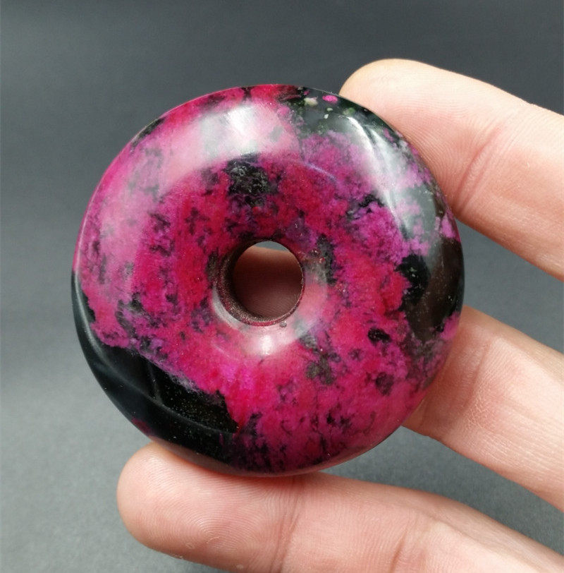 高档精美天然玉石桃花玉平安扣玉挂件大号平安扣吊坠玉石平安扣