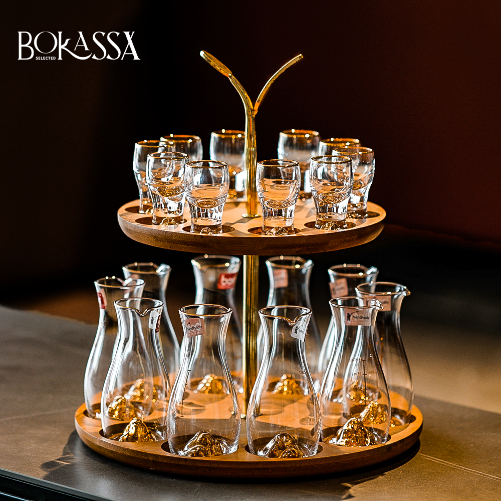 高档奢华白酒杯套装金山一口杯