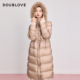 中长款 云感羽绒服 连帽狐狸毛白鸭绒DOUBLOVE贝爱25冬新款