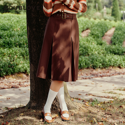 【工装风少女】高腰半身裙羊毛