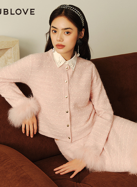 【微光轻羽衫】针织开衫毛衣含羊毛羊驼毛DOUBLOVE贝爱25冬季新款