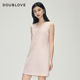 高定新中式 羊毛小礼服背心连衣裙含桑蚕丝DOUBLOVE贝爱春新款