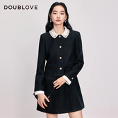 复古小礼服短外套含羊毛DOUBLOVE贝爱2025冬季 名媛千金风 新款