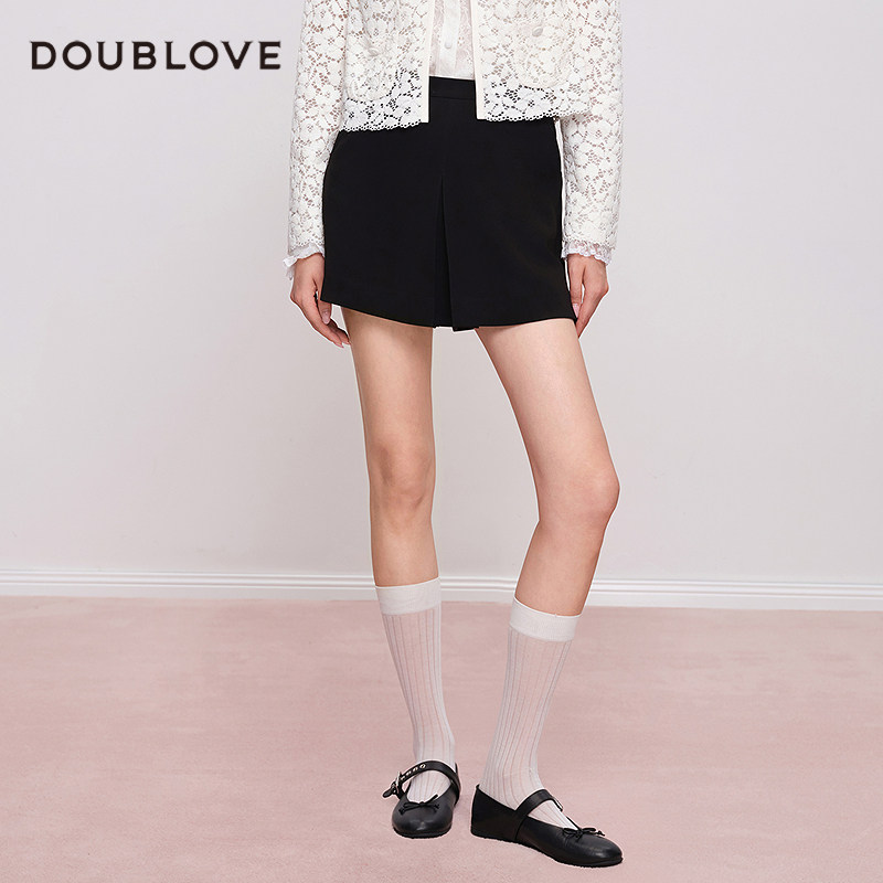【高知感穿搭】三醋酸高腰西装短裤裙裤DOUBLOVE贝爱2025秋季新款,女装/女士精品,休闲裤,淘宝优惠券,粉丝福利购,淘宝优惠卷