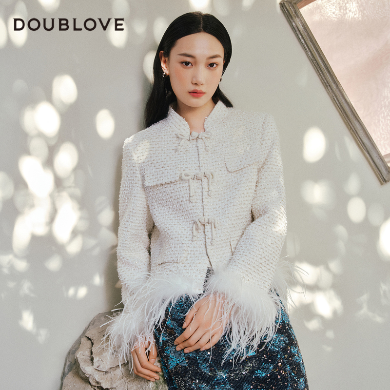 【浪漫新中式】流苏羽毛羊毛外套