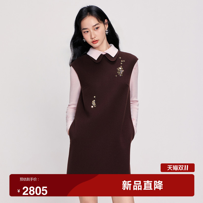 【轻暖双面呢】连衣裙直筒背心裙