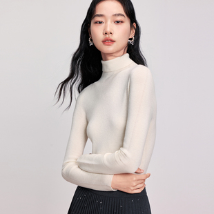 【巴素兰羊毛】立领针织衫含羊绒打底衫DOUBLOVE贝爱2025冬季新款