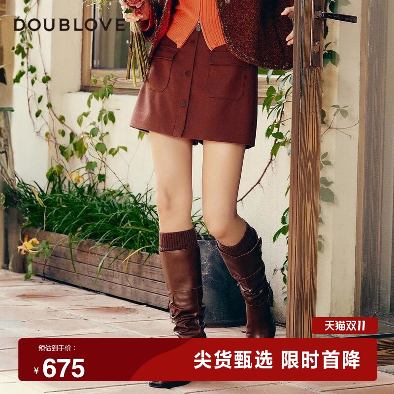 【工装风少女】高腰羊毛短裤小A型裙裤