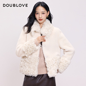 新款 托卡羊卷毛皮草外套复古DOUBLOVE贝爱2025冬季 皮毛一体