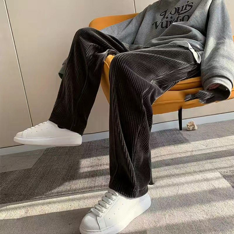 灯芯绒休闲裤直筒加绒加厚哈伦裤