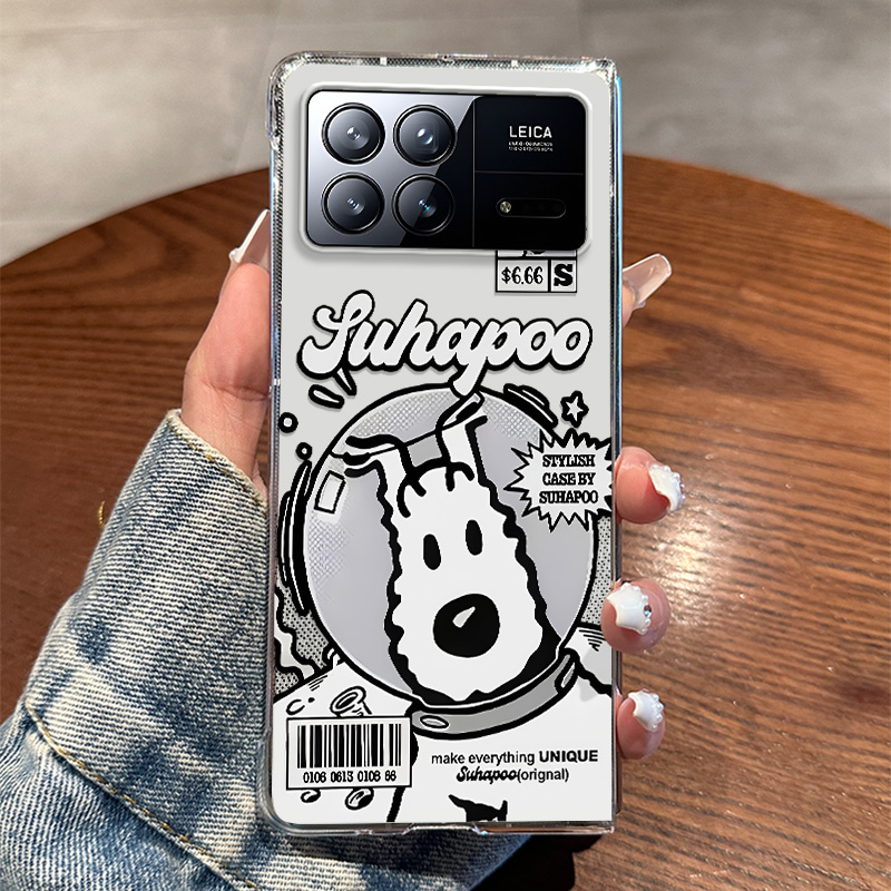 适用小米MIXFold3手机壳新款防摔全包潮牌太空狗可爱猫猫透明壳ixfold3折叠屏防摔保护套高档男女款网红款